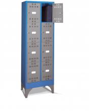 FAM112407 - PERFOM típusú értéktároló szekrény tartozékokkal - DIM. MM W=610 D=500 H=1950 - Szín: kék + szürke RAL5012+RAL7000