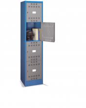 FAM121401 - PERFOM típusú értéktároló szekrény tartozékokkal - DIM. MM W=415 D=500 H=1750 - Szín: kék + szürke RAL5012+RAL7000