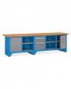 FBR224501 - SYSTEM 30-75 típusú munkaasztal 40 mm-es Multiplex munkalappal 3 fiókkal - DIM. MM W=3000 D=750 H=865