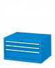 FDG103053 - FLEXA típusú fiókos lemezszekrény kiegészítőkkel - EH=36X27 3 fiókkal - DIM. MM W=717 D=600 H=400